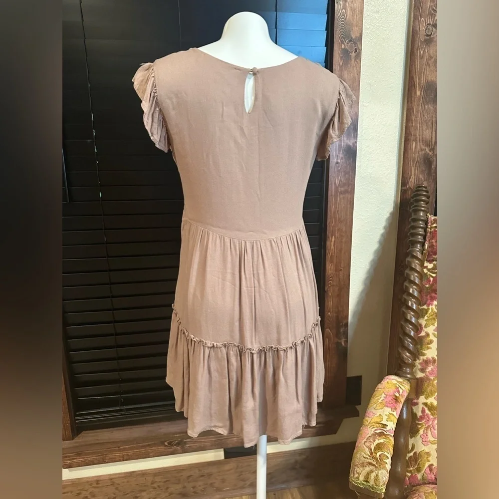 Her Entire Name Says Grace Brown Babydoll Dress Small - Picture 3 of 8